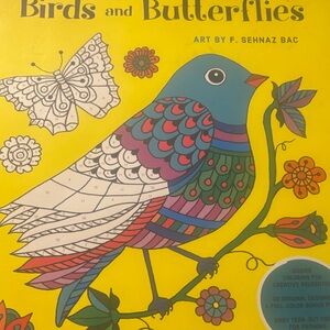 Colorful Bird and Butterfly Coloring Book